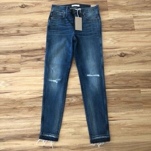 NWT Madewell sz 27 high riser distressed skinnys